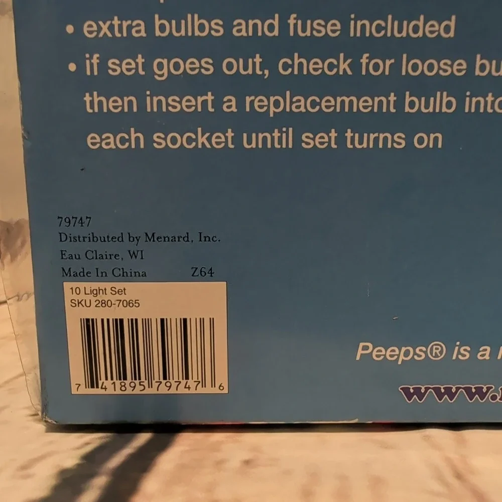NIB Vintage Blue Peeps 10 Bunny Lights